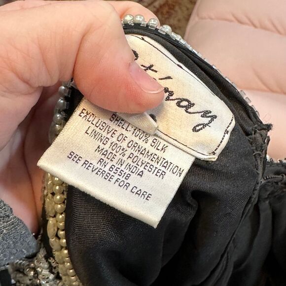 Stenay Womens Beaded Top Small Silk Black Sequin Flapper Party‎ New Years - Picture 7 of 11